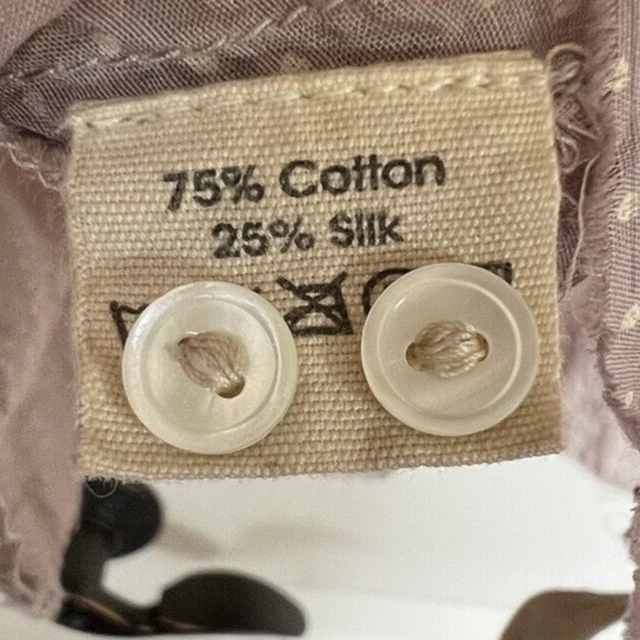 MAGNOLIA PEARL COTTON SILK ELLIE TOP PINTUCKS LACE MOP BUTTONS DOTS OS - Picture 5 of 5